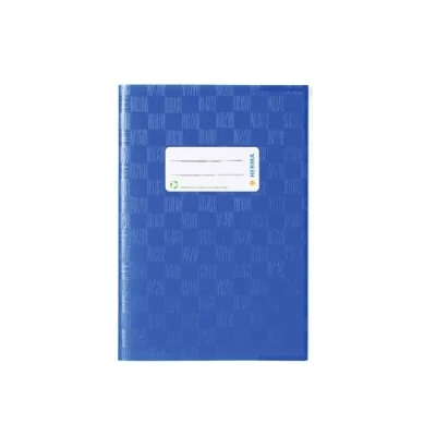 Image of HERMA 7423 Notebook Covers A5 Raffia Blue, Pack of 25, Book with Label &amp; Structure Made Durable Wipe Clean Polypropylene Film, Cover Set for School Notebooks, Coloured
