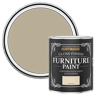 Image of Rust Oleum Cream Furniture Paint in Gloss Finish Featherstone 750ml