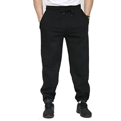 Image of Mens Fleece Jogging Bottoms S 6XL (L, Black)