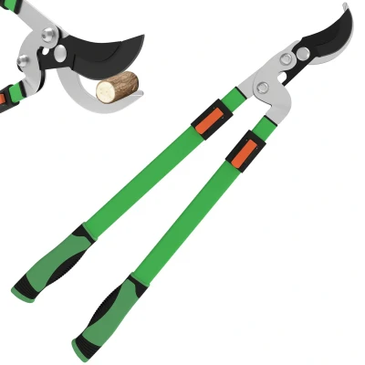Image of Outsunny Telescopic Loppers 64.5 90 cm, Extendable Garden Heavy Duty with Steel Blade and Adjustable Handles, Tree Trimmer for Branches, Bushes, Shrubs, Green