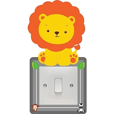 Image of Lion Light Switch Surround Art Vinyl Wall Stickers Children&#039;s Bedroom