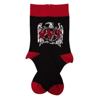 Image of Rock Off officially licensed products Slayer Eagle Crest Band Logo Ankle Socks UK Size 7 11, black, M