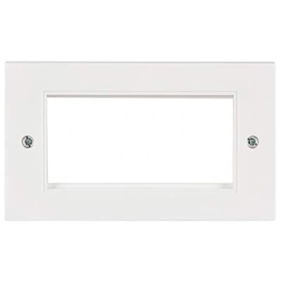Image of Modular Faceplate Wall Plate Outlet 2 Gang Frame for 4 Modules, 1 Pack