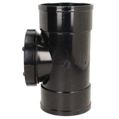 Image of Davant Solvent Soil Double Socket Access Pipe 110mm Black