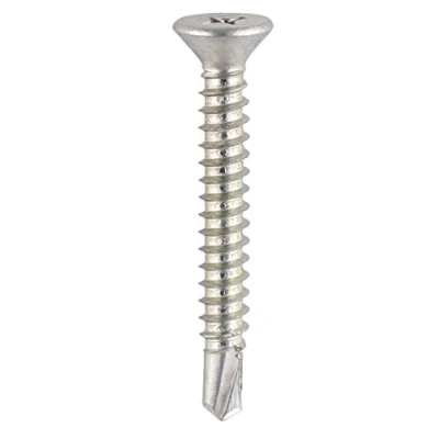 Image of TIMco 425Z BZP PVC Cuntersunk Self Drilling Screw 4.8 x 38 Zinc (Box of 500)