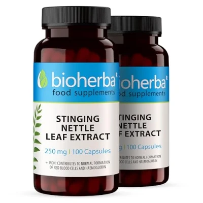 Image of Stinging Nettle Capsules 250 mg 200 Count Herbal Supplement for Prostate Health Vitality and Water Balance Support by BIOHERBA