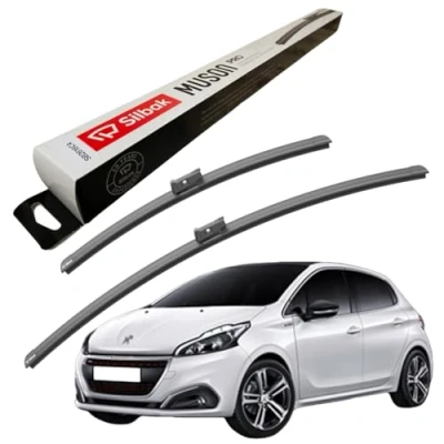 Image of Silbak Windscreen Wipers, fits for PEUGEOT 208 MK2 (2019 ONWARDS) Front Wiper Blades, 600mm/400mm