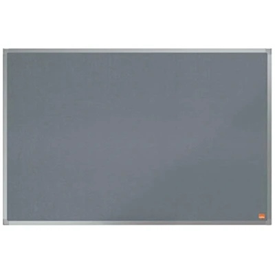 Image of Nobo Felt Noticeboard, 900 x 600 mm, Aluminium Trim, Corner Wall Mounting, Essence Range, Grey, 1915205
