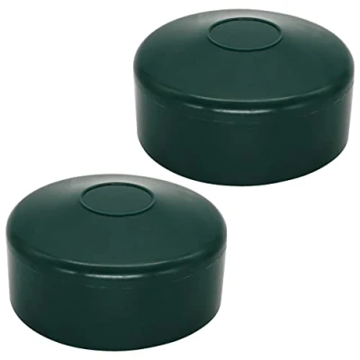 Image of SKIR&#039;CO (2 pcs) Fence Post Caps, Round 76 mm Green Plastic Caps for Posts, Covers, Moss RAL 6005