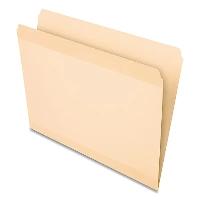 Image of Pendaflex Reinforced File Folders, Extra Durable, Poly Edges, Manila, Letter Size, Straight Cut, No Tabs, 24 Per Pack (86222)