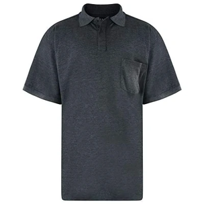 Image of Kam Poly Cotton Soft Fabric Plain Basic Polo Shirt in Charcoal 3XL