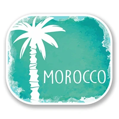 Image of 2 x 10cm Morocco Sticker Car Bike Laptop Decal Travel Luggage Map Flag #6488 (10cm Wide 8.5cm Tall)