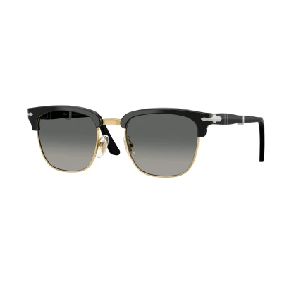 Image of Persol Unisex PO3375S 122571 Sunglasses Acetate Black Grey Squared Normal Shaded