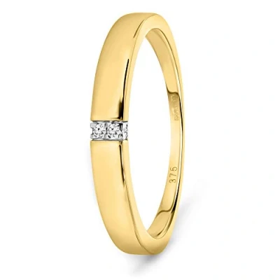 Image of Miore diamond engagement ring in 9 kt 375/1000 yellow gold with 0.02 ct brilliant cut diamonds