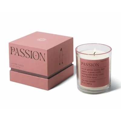 Image of Paddywax Scented Candles Mood Collection Fragrant Boxed Candle in Glass Vessel, 226g, Passion