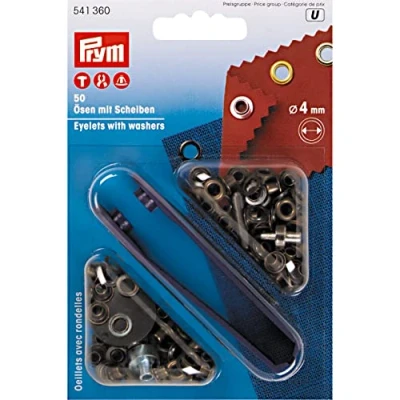 Image of Prym Eyelets and Washers, Metal, Antique Brass, 14 x 9.5 2.5 cm
