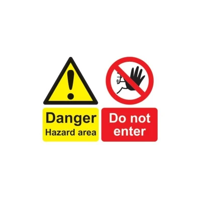 Image of Sitesafe Hazard Area Rigid PVC Danger Sign 450 x 300mm