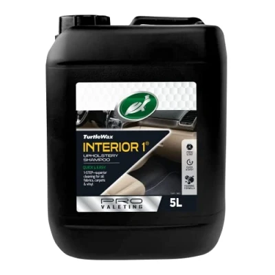 Image of Turtle Wax Interior 1 Upholstery Shampoo 5L High Foaming Fabric Cleaner, Tough on Stains, Odour Eliminating, Perfect for Professional Detailers &amp; Valeters, Manual Machine Use