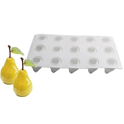 Image of Danlai 3d Pear Silicone Cake Mold, Mousse Dessert Molds Ice Cube Jello Chocolate Truffle Mold Pastry Baking
