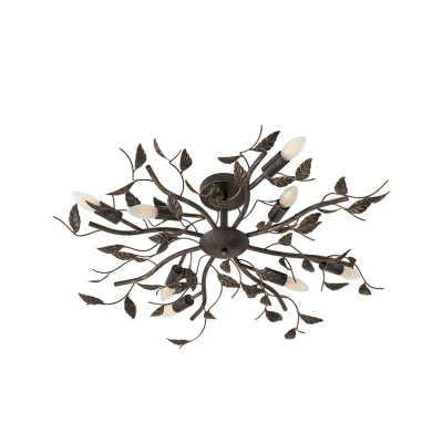 Image of Lindby ceiling lamp Yos, 8 bulb, 85cm, black copper, metal