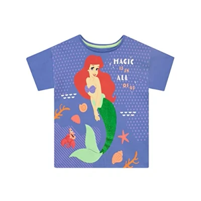 Image of Disney Girls Princess Ariel The Little Mermaid T Shirt Purple 7 8 Years