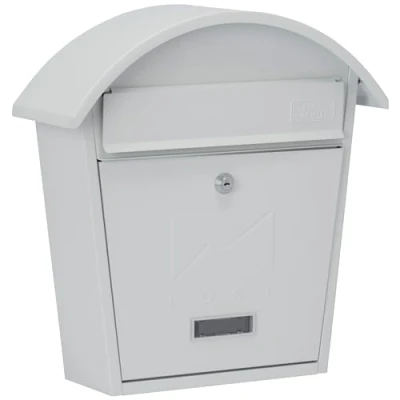 Image of Sterling Classic 2 Galvanised Steel Wall Mounted Postbox, Matt White