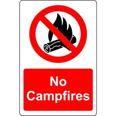 Image of no campfires, fires Safety sign 3mm Aluminium (300mm x 200mm)