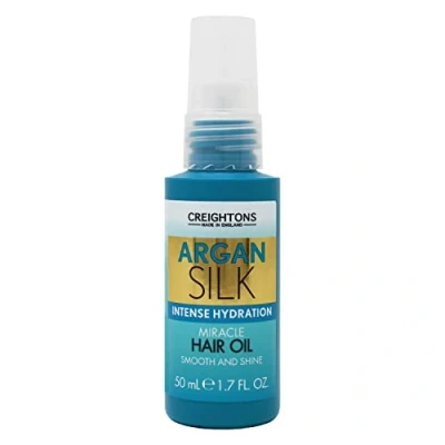 Image of Creightons Argan Silk Intense Hydration Miracle hair Oil (50ml) Infused with which is rich in Antioxidants. Suitable for all types.
