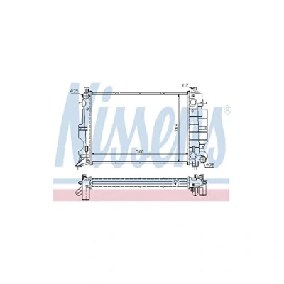 Image of R10675 Engine radiator NISSENS 64035A Aluminium 500mm 349mm 40mm Brazed cooling fins