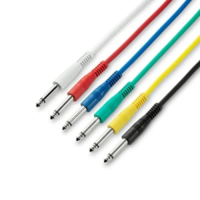 Image of Adam Hall Cables 3 STAR IPP 0030 set Patch Cable of 6 different coloured Jack TS 0.3 m