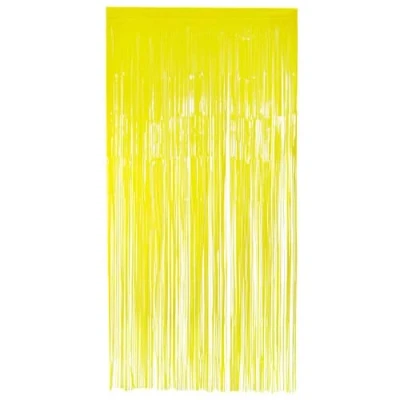 Image of Sunshine Yellow Plastic Fringe Door Curtain 1.9m x 99cm (Sunshine Yellow)