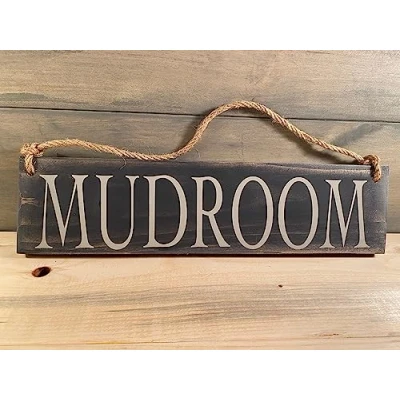 Image of metal Signs Little Mudroom Sign metalen With Sayings 4x16 Inch