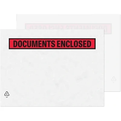 Image of A7 Printed Document Enclosed Self Adhesive Labels/Pouches/Wallets 113mm x 100mm Pack of 100