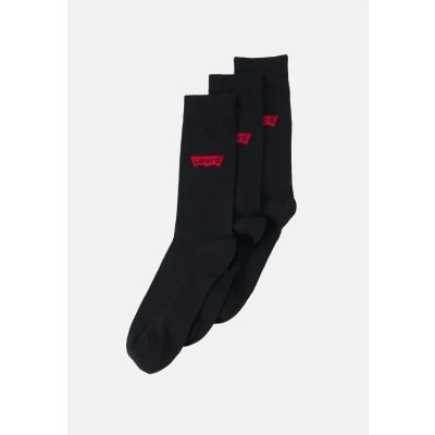 Image of Levi&#039;s Regular CUT Batwing LOGO Recycled 3 PACK Socks, Men&#039;s, Size: 6 8, Black