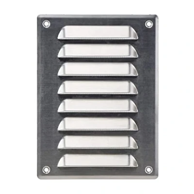 Image of Steinberg14 Aluminium Metal 140x190mm Air Vent Grille Cover with Insect Mesh 5.5x7 inch Ventilation