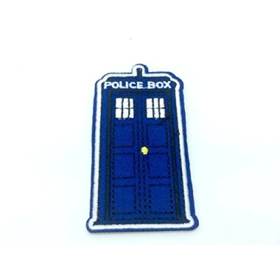 Image of Tardis DR Who Iron On Sew Embroidered Patch