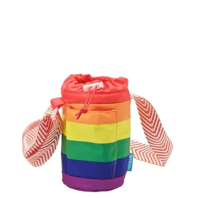 Image of Smash Insulated Water Bottle Bag with Shoulder Strap and Front Pocket, Rainbow
