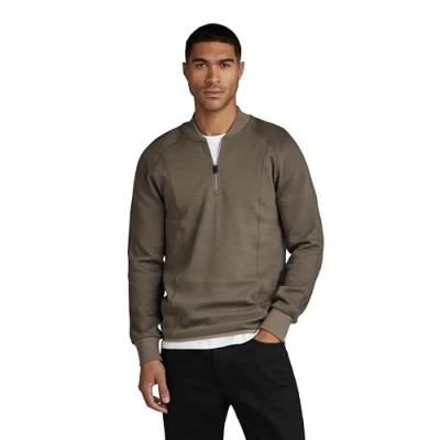 Image of G STAR RAW Men&#039;s Jirgi Half Zip Slim Tweeter, Brown (turf D23512 D271 273), S