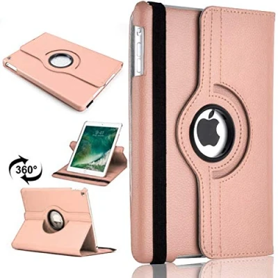 Image of 360 Leather Rotate Stand Case Folio Cover For Apple iPad Air 2 (2014) (Rose Gold)