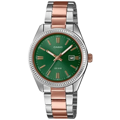 Image of Casio Women&#039;s Analogue Quartz Watch with Stainless Steel Strap LTP 1302PRG 3AVEF