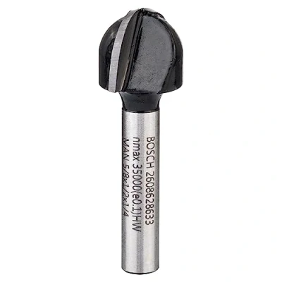 Image of Bosch 2608628633 Core Box Bit for Routers with Two Flutes and Tungsten Carbide (Radius 8.0mm)