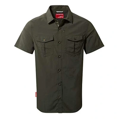 Image of Craghoppers NosiLife Adventure II Mens Short Sleeved Shirt Dark Khaki