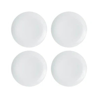 Image of Mikasa Chalk 4pc Porcelain Side Plate Set, 21cm, Gift Boxed, White