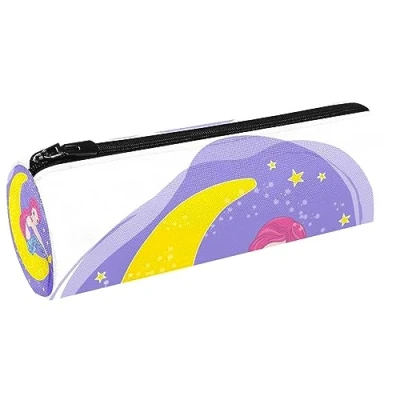 Image of ATOurDealss Purple Stars Pattern Pencil Pouch Pen Bag Stationery Case Classroom Organizers
