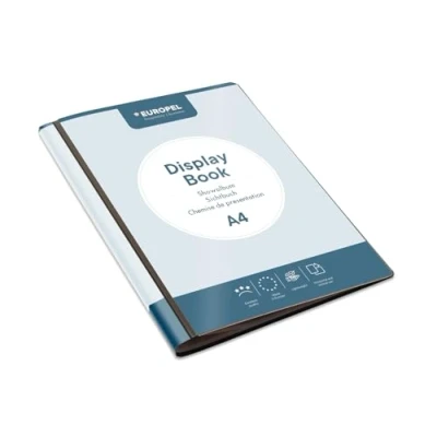 Image of EUROPEL Display Book A4 with 10 Pockets Presentation Front View Inlay Portfolio and Project Binder for Presentations &amp; Conferences Dark Grey / Anthracite 114167