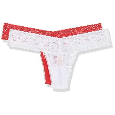 Image of Sylvie Flirty Lingerie Women&#039;s Aki String, Pack of 2 Red/White, One size