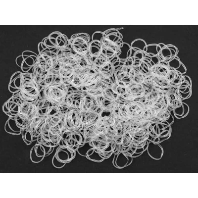 Image of Mytoptrendz® 500pcs Girls Soft Thin Small Mini Braiding Bands Elastics Pony Rubber Hairbands for Kids Braids (Clear transparent)