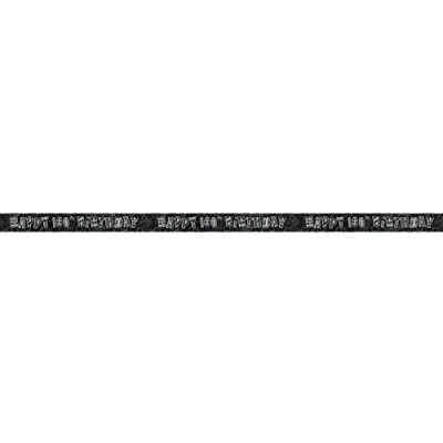 Image of Unique Party 90986 12ft Foil Glitz Black 100th Birthday Banner