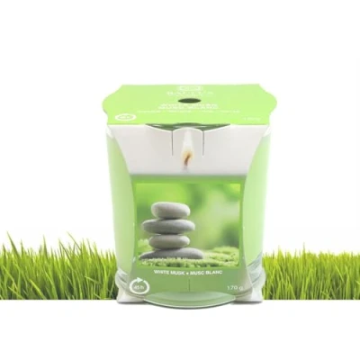 Image of Baltus Scented Candle White Musk 170g Single Wick 45hrs Burn Time Glass Jar Gift Idea