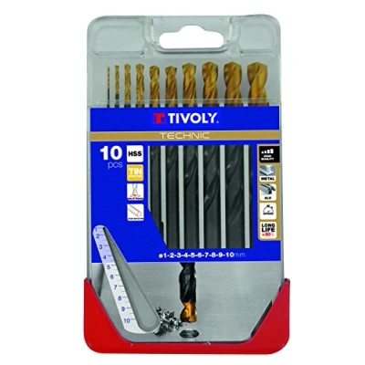 Image of TIVOLY 11453170001 CLIPSTER A23 TECHNIC STEAM TIN Metal Drills ø 1 2 3 4 5 6 7 8 9 10 mm